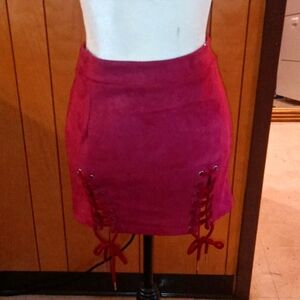 Burgandy mini skirt size large